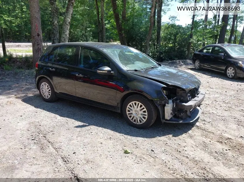 2010 Volkswagen Golf 4-Door VIN: WVWDA7AJ2AW368693 Lot: 42516566