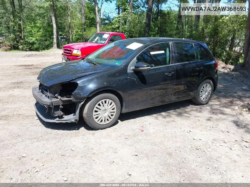 2010 Volkswagen Golf 4-Door VIN: WVWDA7AJ2AW368693 Lot: 42516566