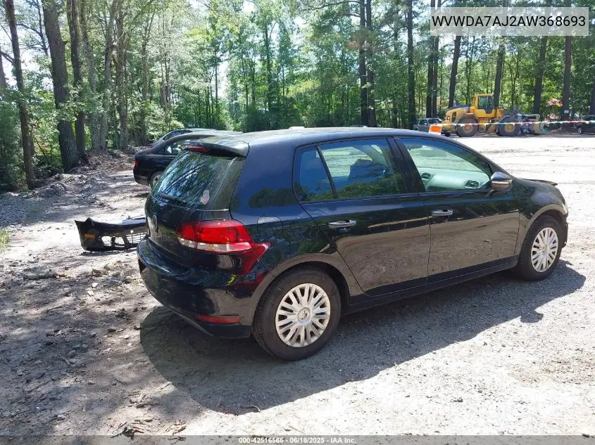 2010 Volkswagen Golf 4-Door VIN: WVWDA7AJ2AW368693 Lot: 42516566