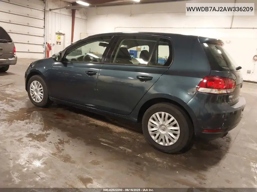2010 Volkswagen Golf 4-Door VIN: WVWDB7AJ2AW336209 Lot: 42522280