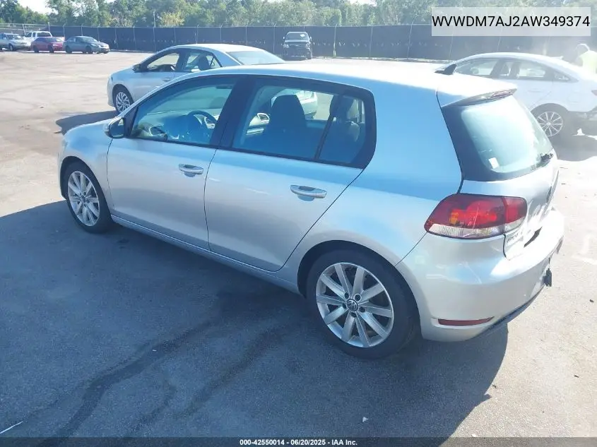 2010 Volkswagen Golf Tdi VIN: WVWDM7AJ2AW349374 Lot: 42550014