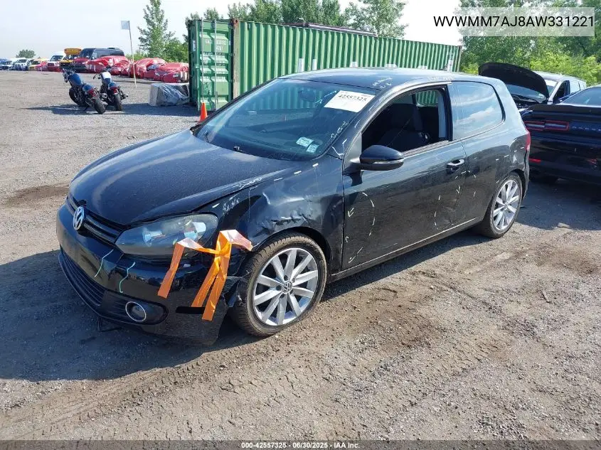 2010 Volkswagen Golf Tdi VIN: WVWMM7AJ8AW331221 Lot: 42557325