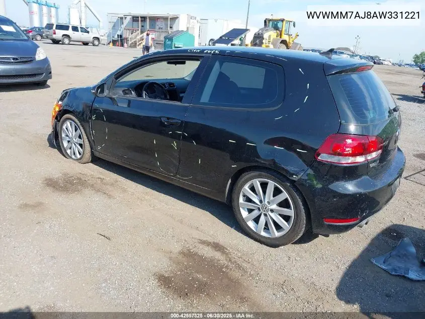 2010 Volkswagen Golf Tdi VIN: WVWMM7AJ8AW331221 Lot: 42557325