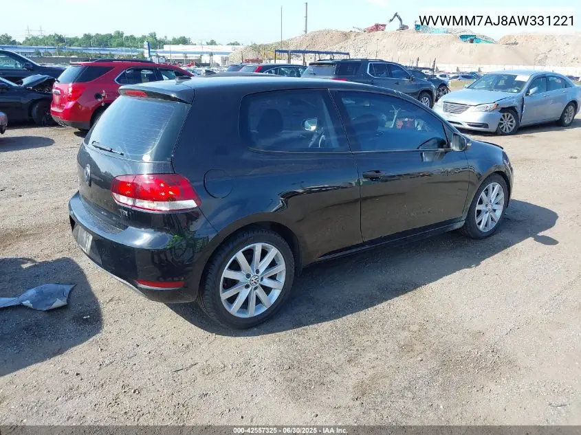 2010 Volkswagen Golf Tdi VIN: WVWMM7AJ8AW331221 Lot: 42557325
