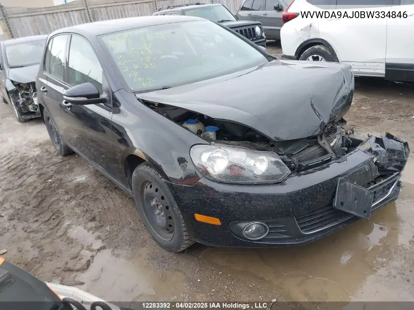 2011 Volkswagen Golf VIN: WVWDA9AJ0BW334846 Lot: 12283392