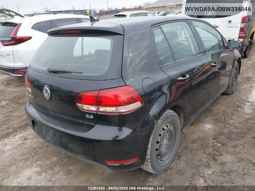 2011 Volkswagen Golf VIN: WVWDA9AJ0BW334846 Lot: 12283392