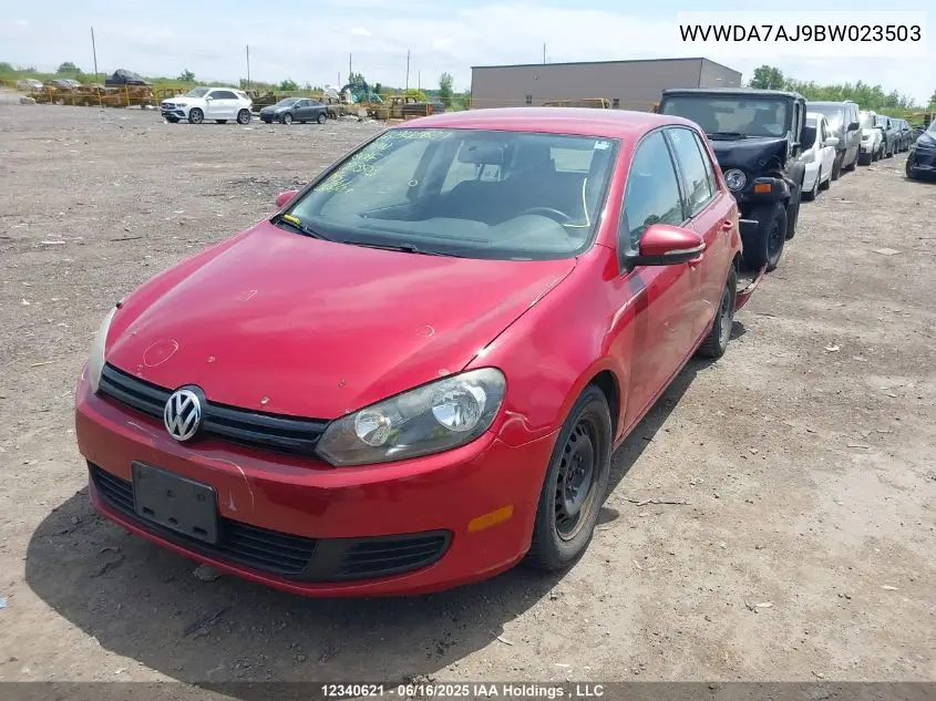 2011 Volkswagen Golf 2.5L Comfortline/2.5L Highline/2.5L Sportline/2.5L Trendline VIN: WVWDA7AJ9BW023503 Lot: 12340621