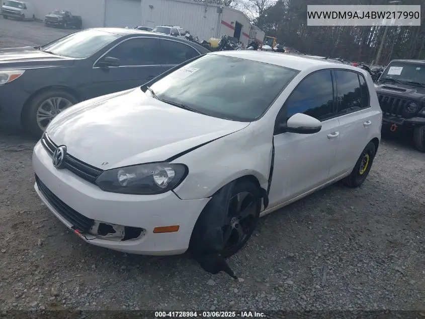 2011 Volkswagen Golf Tdi 4-Door VIN: WVWDM9AJ4BW217990 Lot: 41728984