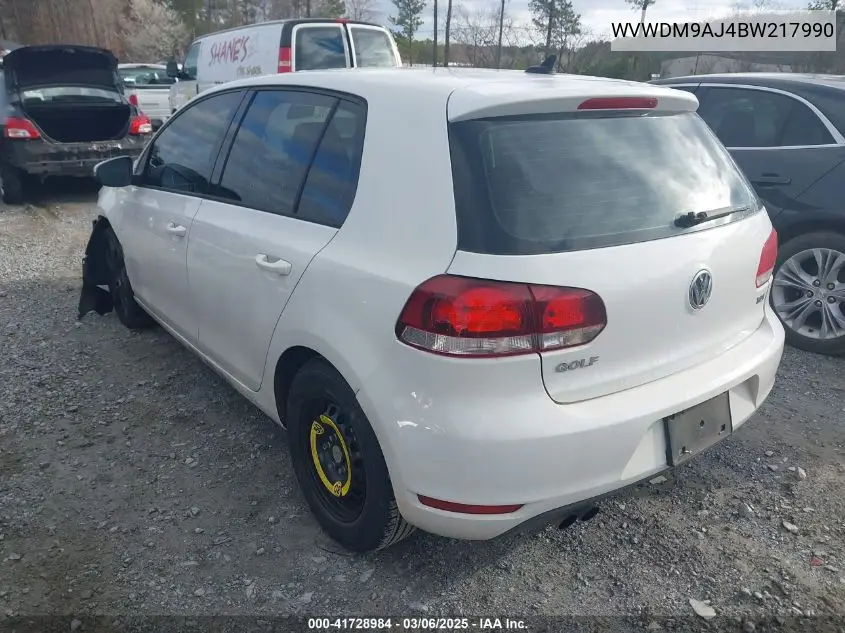 2011 Volkswagen Golf Tdi 4-Door VIN: WVWDM9AJ4BW217990 Lot: 41728984