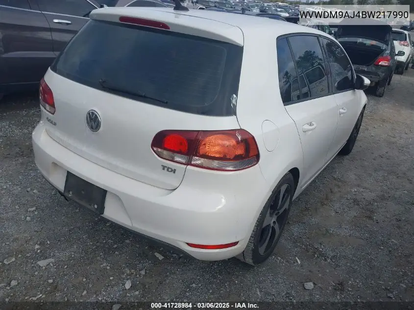 2011 Volkswagen Golf Tdi 4-Door VIN: WVWDM9AJ4BW217990 Lot: 41728984