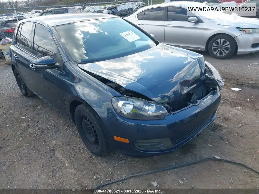 2011 Volkswagen Golf 2.5L 4-Door VIN: WVWDA9AJ9BW310237 Lot: 41785521