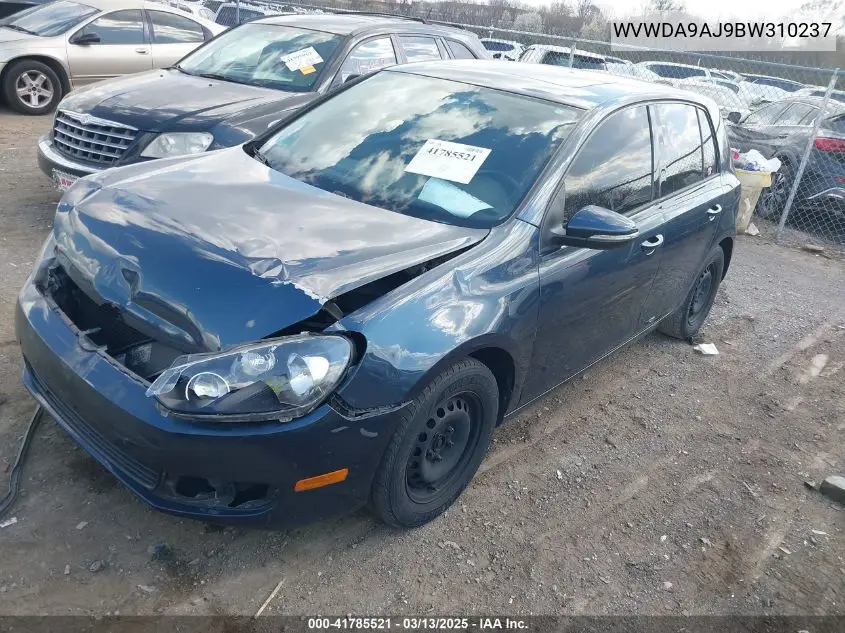 2011 Volkswagen Golf 2.5L 4-Door VIN: WVWDA9AJ9BW310237 Lot: 41785521