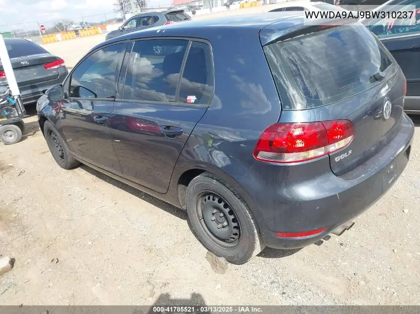 2011 Volkswagen Golf 2.5L 4-Door VIN: WVWDA9AJ9BW310237 Lot: 41785521