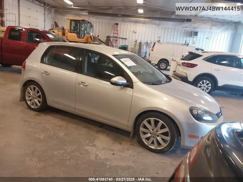2011 Volkswagen Golf Tdi 4-Door VIN: WVWDM7AJ4BW144415 Lot: 41883740