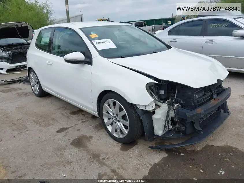 2011 Volkswagen Golf Tdi 2-Door VIN: WVWBM7AJ7BW148840 Lot: 42040961