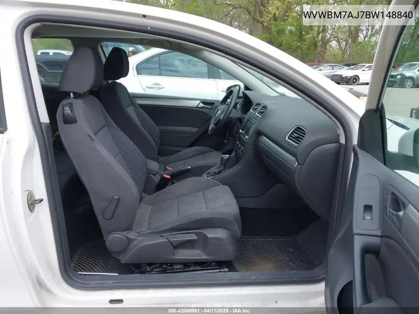 2011 Volkswagen Golf Tdi 2-Door VIN: WVWBM7AJ7BW148840 Lot: 42040961