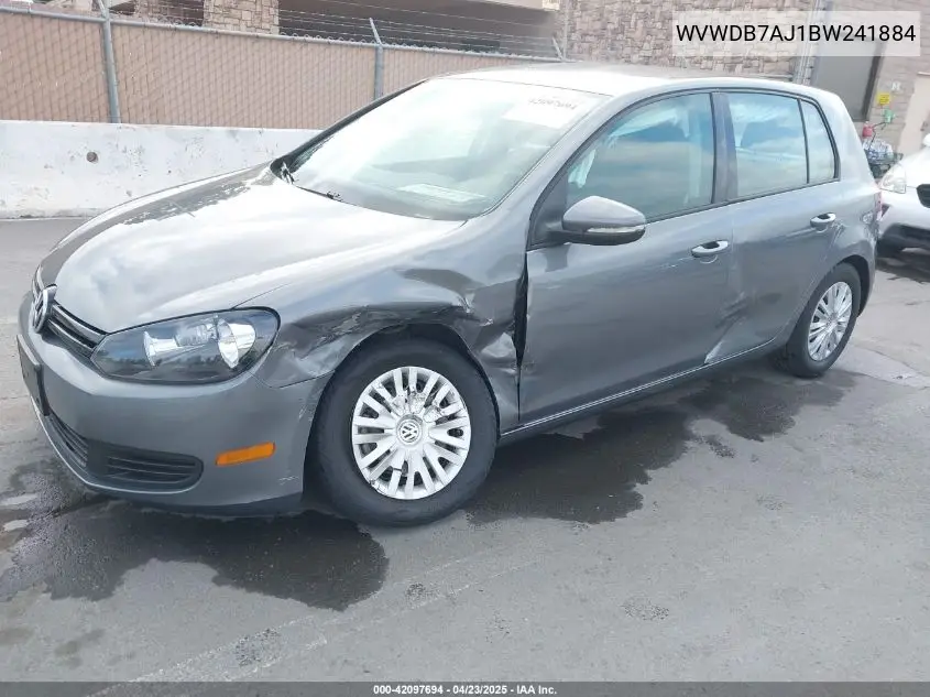 2011 Volkswagen Golf 2.5L 4-Door VIN: WVWDB7AJ1BW241884 Lot: 42097694