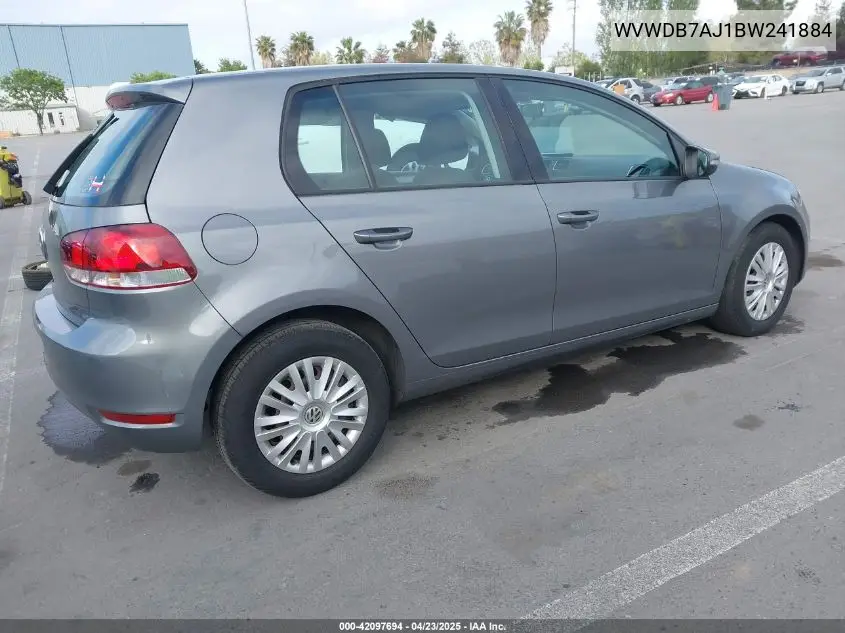 2011 Volkswagen Golf 2.5L 4-Door VIN: WVWDB7AJ1BW241884 Lot: 42097694