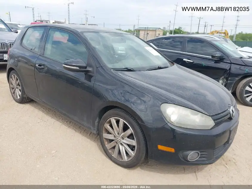 2011 Volkswagen Golf Tdi 2-Door VIN: WVWMM7AJ8BW182035 Lot: 42223690