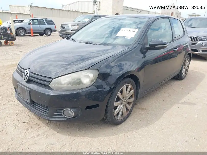 2011 Volkswagen Golf Tdi 2-Door VIN: WVWMM7AJ8BW182035 Lot: 42223690