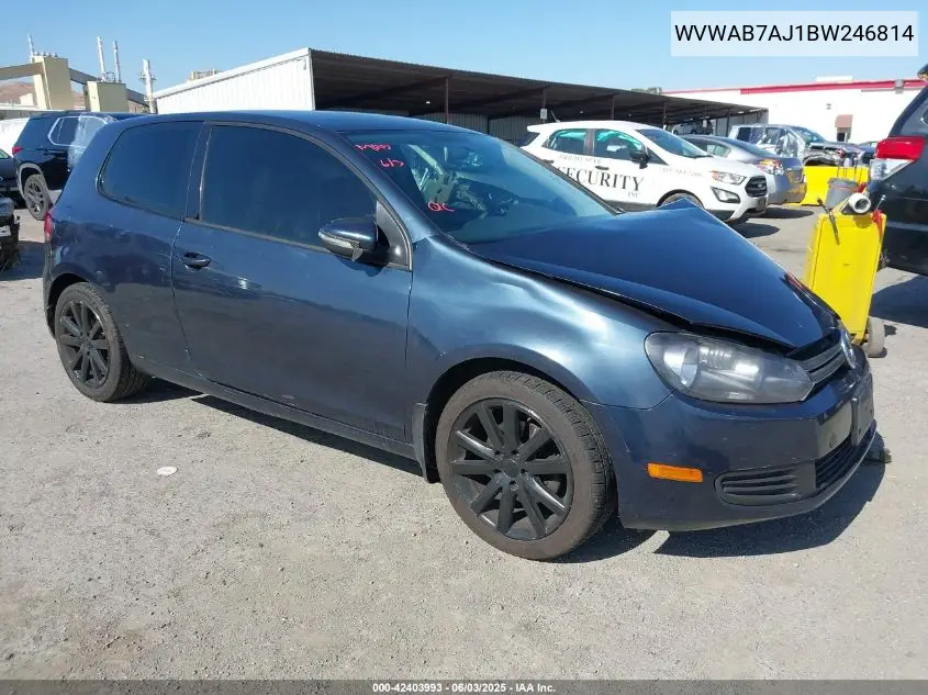 2011 Volkswagen Golf 2.5L 2-Door VIN: WVWAB7AJ1BW246814 Lot: 42403993