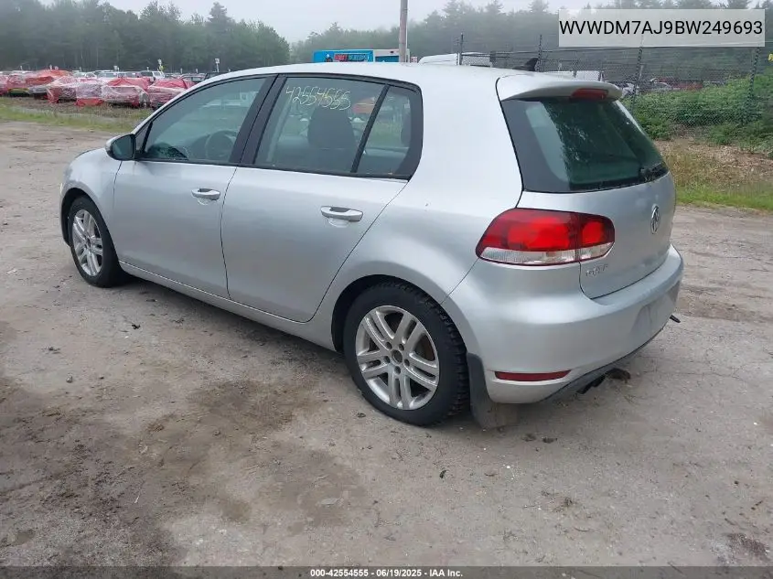 2011 Volkswagen Golf Tdi 4-Door VIN: WVWDM7AJ9BW249693 Lot: 42554555