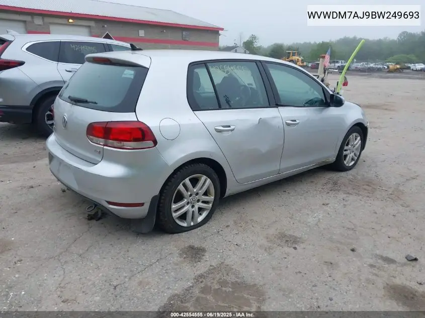2011 Volkswagen Golf Tdi 4-Door VIN: WVWDM7AJ9BW249693 Lot: 42554555