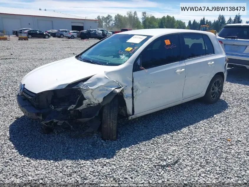 2011 Volkswagen Golf VIN: WVWDA7AJ9BW138473 Lot: 42637046