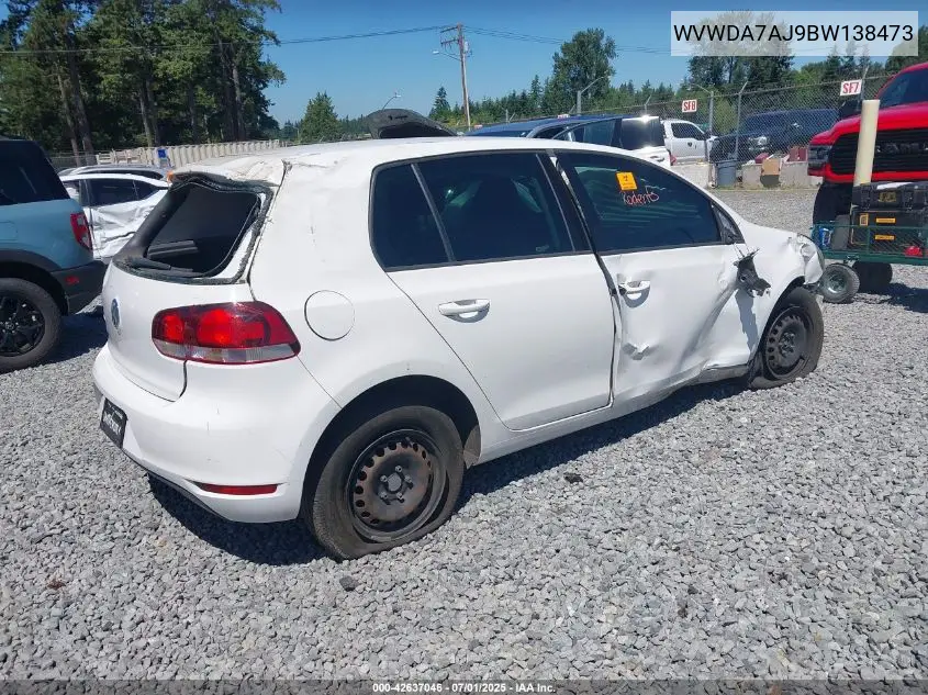 2011 Volkswagen Golf VIN: WVWDA7AJ9BW138473 Lot: 42637046