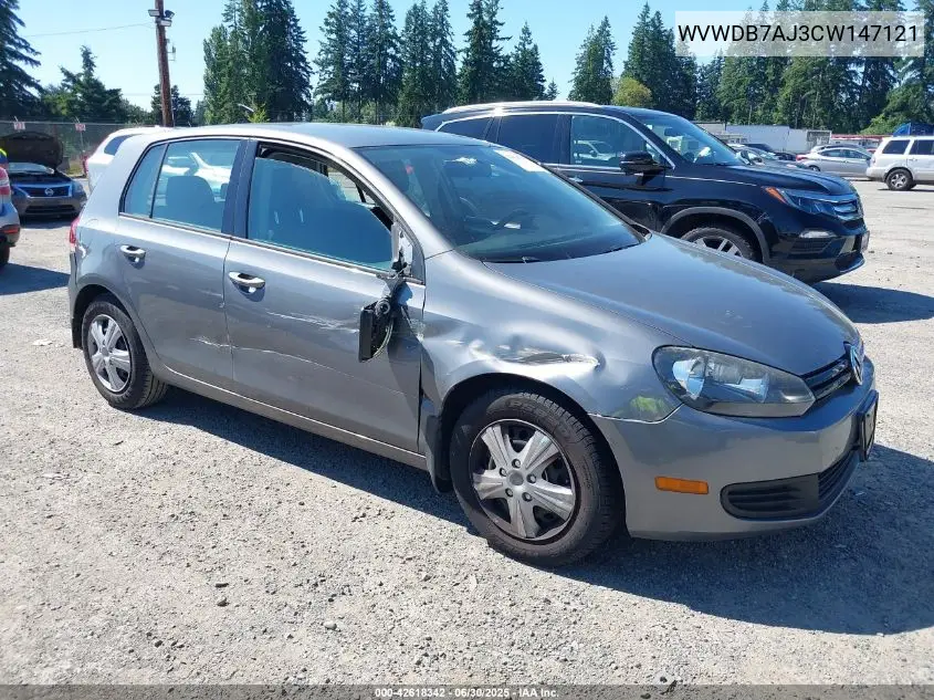 2012 Volkswagen Golf 2.5L 4-Door VIN: WVWDB7AJ3CW147121 Lot: 42618342