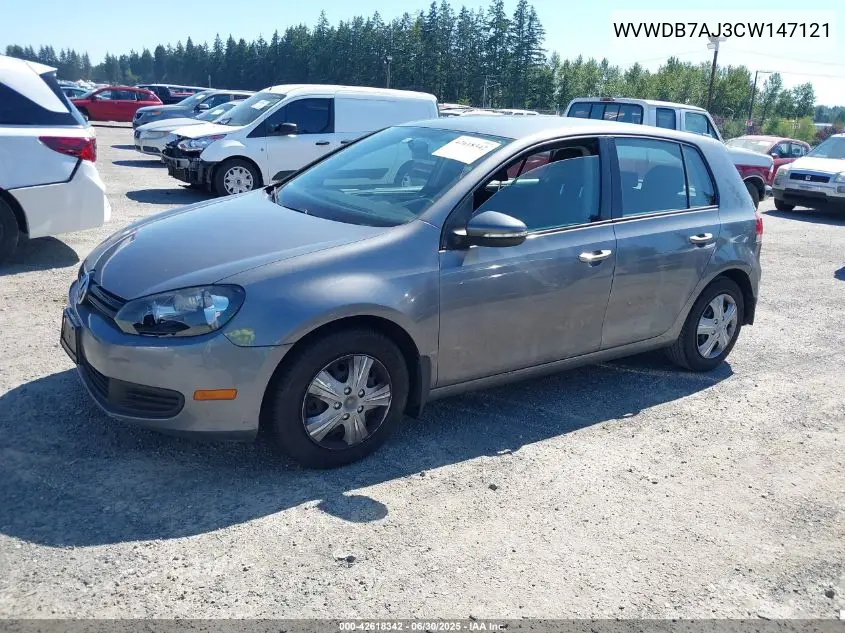 2012 Volkswagen Golf 2.5L 4-Door VIN: WVWDB7AJ3CW147121 Lot: 42618342