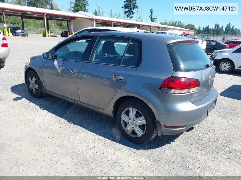 2012 Volkswagen Golf 2.5L 4-Door VIN: WVWDB7AJ3CW147121 Lot: 42618342
