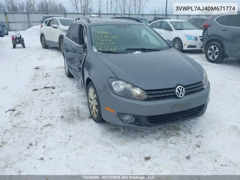 2013 Volkswagen Golf 2.0 Tdi Comfortline/2.0 Tdi Highline VIN: 3VWPL7AJ4DM671774 Lot: 12238408