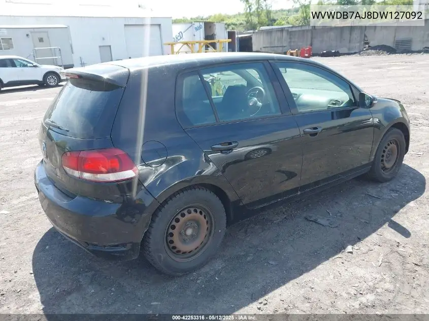 2013 Volkswagen Golf 2.5L 4-Door VIN: WVWDB7AJ8DW127092 Lot: 42253316