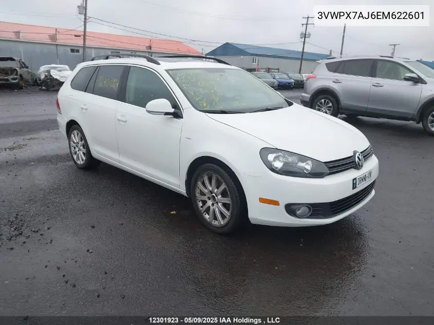 2014 Volkswagen Golf 2.5L Comfortline/2.5L Trendline/2.5L Wolfsburg Edition VIN: 3VWPX7AJ6EM622601 Lot: 12301923X