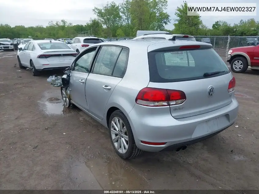 2014 Volkswagen Golf 2.0L Tdi VIN: WVWDM7AJ4EW002327 Lot: 42245181