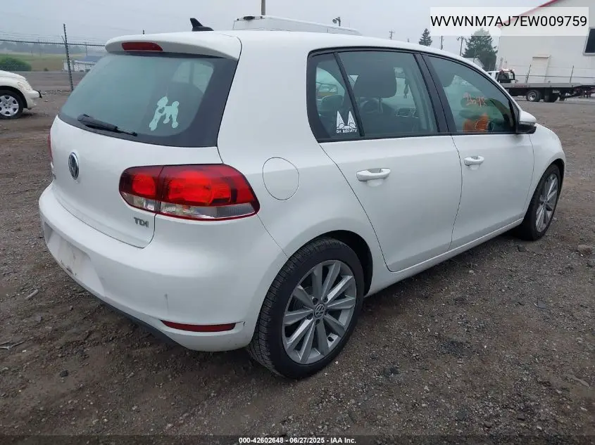 2014 Volkswagen Golf 2.0L Tdi VIN: WVWNM7AJ7EW009759 Lot: 42602648