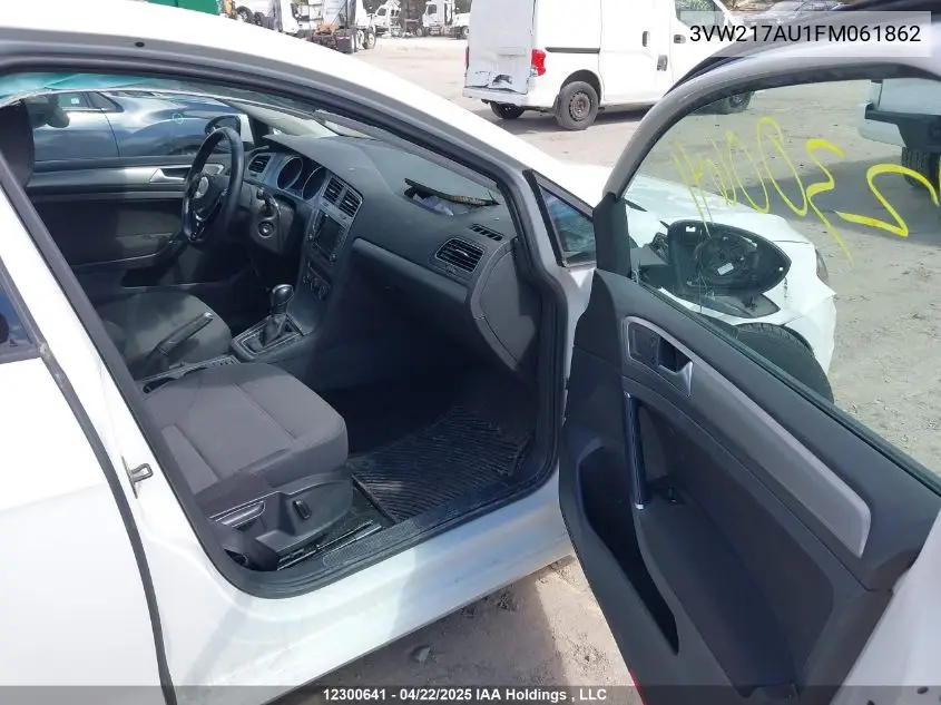 2015 Volkswagen Golf 1.8 Tsi Comfortline/1.8 Tsi Highline/1.8 Tsi Trendline VIN: 3VW217AU1FM061862 Lot: 12300641