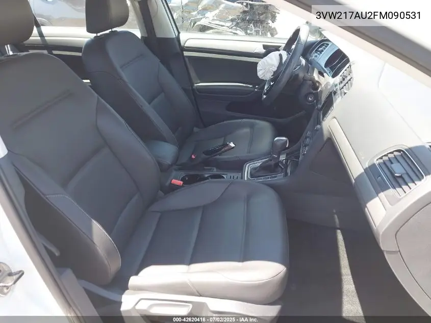 2015 Volkswagen Golf Tsi S 4-Door VIN: 3VW217AU2FM090531 Lot: 42620416