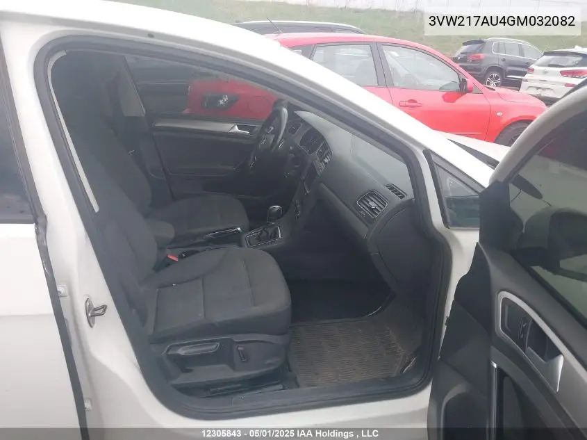2016 Volkswagen Golf 1.8 Tsi Comfortline/1.8 Tsi Highline/1.8 Tsi Trendline VIN: 3VW217AU4GM032082 Lot: 12305843
