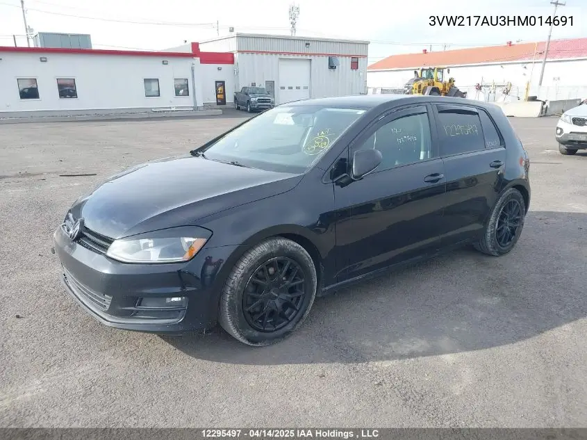 2017 Volkswagen Golf S/Wolfsburg/Se/Sel VIN: 3VW217AU3HM014691 Lot: 12295497