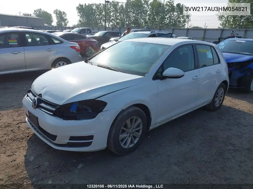 2017 Volkswagen Golf S/Wolfsburg/Se/Sel VIN: 3VW217AU3HM054821 Lot: 12320105