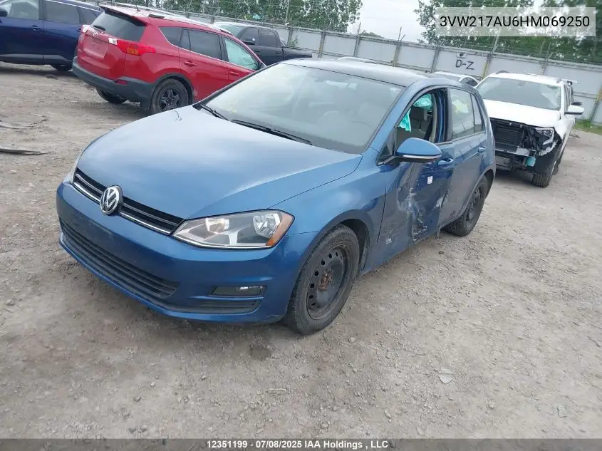 2017 Volkswagen Golf 1.8 Tsi Comfortline/1.8 Tsi Highline/1.8 Tsi Trendline VIN: 3VW217AU6HM069250 Lot: 12351199