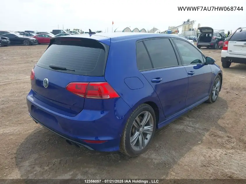2017 Volkswagen Golf R VIN: WVWWF7AU7HW068744 Lot: 12356057