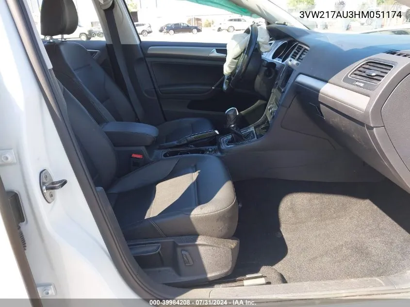 2017 Volkswagen Golf Tsi S 4-Door/Tsi Se 4-Door/Tsi Sel 4-Door/Tsi Wolfsburg Edition 4-Door VIN: 3VW217AU3HM051174 Lot: 39984208
