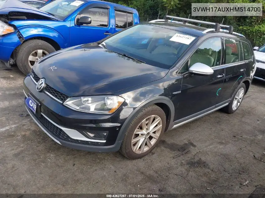 2017 Volkswagen Golf Alltrack S/Se/Sel VIN: 3VWH17AUXHM514700 Lot: 42627287