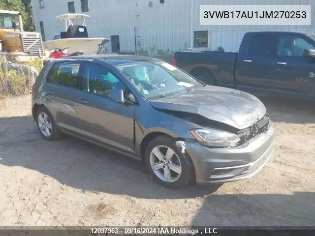 2018 Volkswagen Golf VIN: 3VWB17AU1JM270253 Lot: 12097963