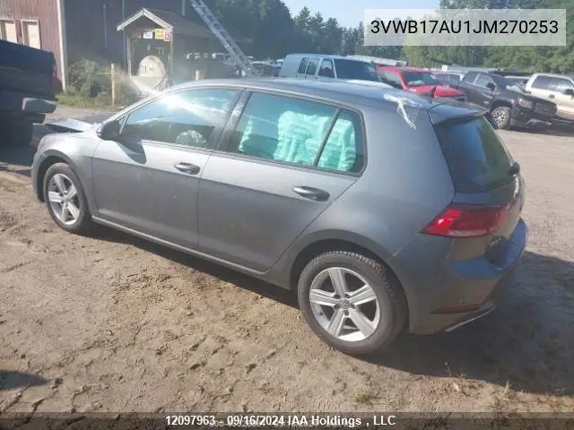 2018 Volkswagen Golf VIN: 3VWB17AU1JM270253 Lot: 12097963