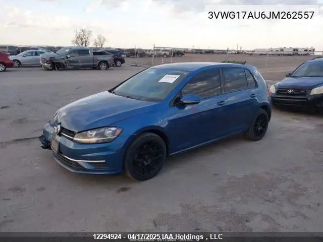 2018 Volkswagen Golf S/Se VIN: 3VWG17AU6JM262557 Lot: 12294924