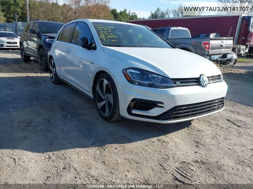 2018 Volkswagen Golf R VIN: WVWVF7AU3JW141707 Lot: 12302366